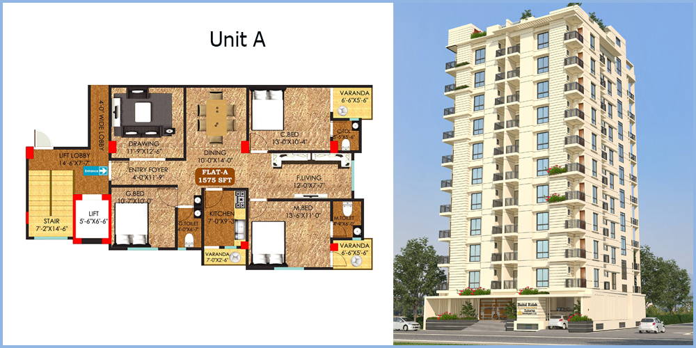 Baitul Ridah 3 Bed 1st Floor Unit A 1575 SFT